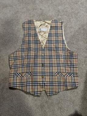 Vintage Burberrys of London Nova Check Cotton Waistcoat Vest